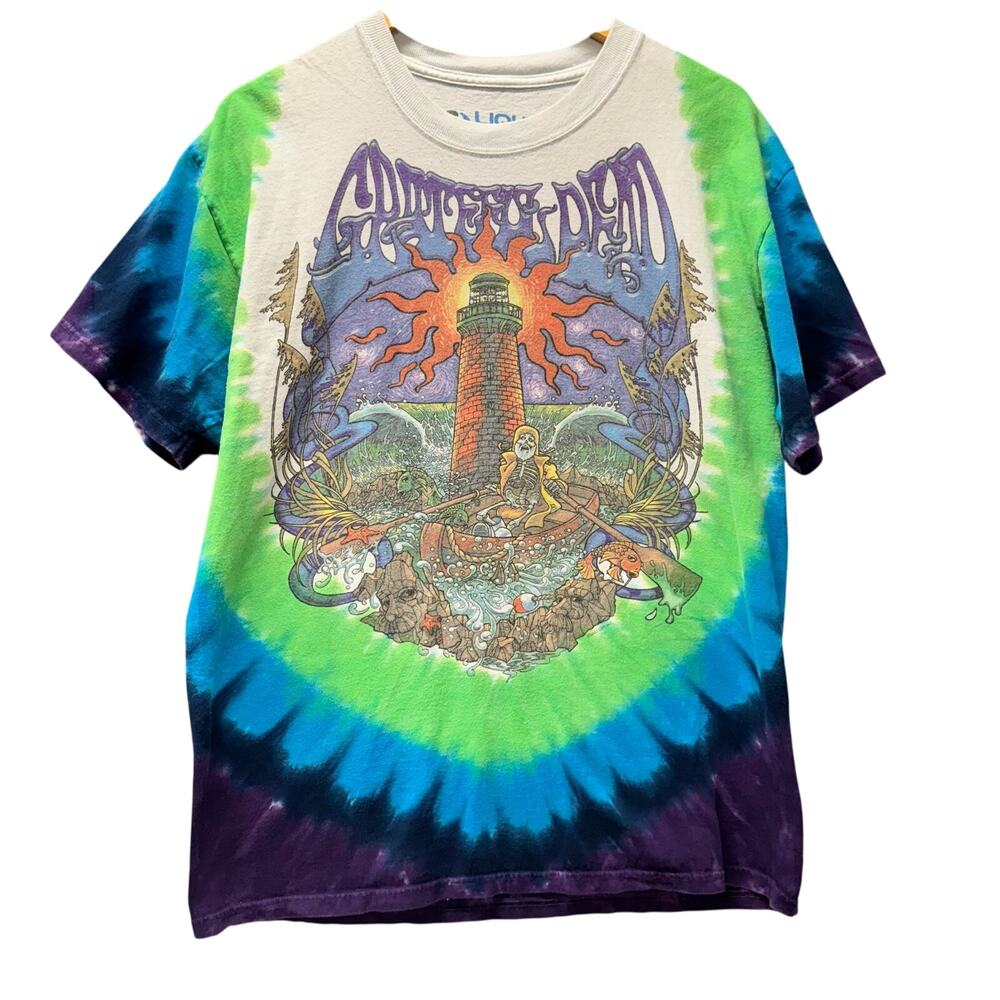 Grateful Dead T-Shirt Mens Large Liquid Blue Vintage 2000 Tie‎ Dye Short Sleeve